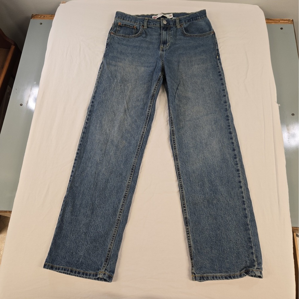 Levi's 565 Loose Straight Jeans Boys 16 Reg W28 L30 Light Wash Denim